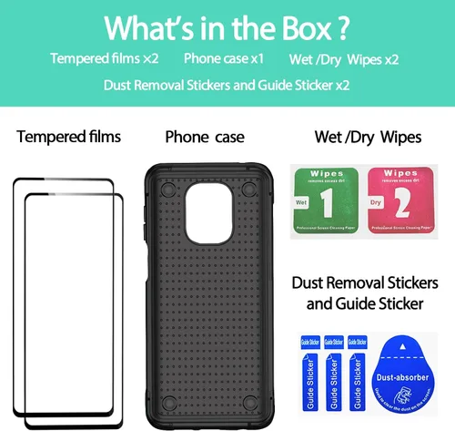 Miniatura 3 de Jeylly Funda para Xiaomi Redmi Note 9 Pro con protector de pantalla de vidrio templado [2 unidades], resistente a prueba de golpes, funda protectora