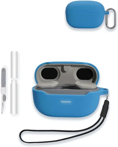 Miniatura 16 de Funda para JBL Endurance Race TWS True Wireless Sports Earbuds, WUNIAK Soft Silicone Protector, portátil, resistente a los arañazos, a los golpes