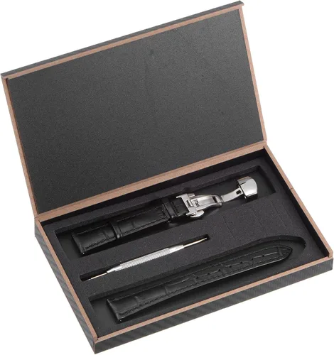 Miniatura 7 de uxcell Correa de reloj de cuero de varios tamaños con hebilla de despliegue rápida para hombres y mujeres