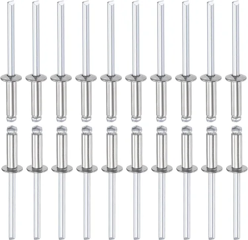 Miniatura 7 de DTGN Remaches ciegos de 0.126 in x 0.197 in (DxL) – Paquete de 100 – Bueno para la unión de maquinaria – Remache de extremo abierto de cúpula