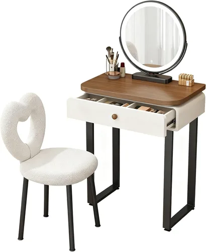 Miniatura 10 de Tocador de Maquillaje Grande con cajones,Spacious Storage Capacity, Modern Wood-Inspired Design, expansive countertop, Rounded Edges, Silent-Glide