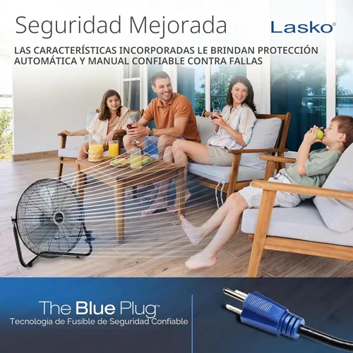 Miniatura 6 de Lasko Ventilador de pared negro de alta velocidad de 20 pulgadas con cabezal pivotante, 3 velocidades, ventilador de montaje en pared ideal o Negro