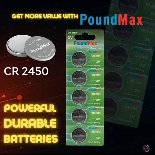 Miniatura 3 de PoundMax CR 2450 Baterías de litio, tipo botón de 3 V, paquete combinado - 5