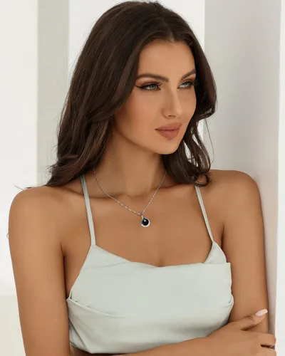 Miniatura 6 de QuakerBrid - Collar de perlas negras auténticas de calidad AAAA de 0.394in, redondo, con colgante de perlas negras cultivadas en el mar del Sur