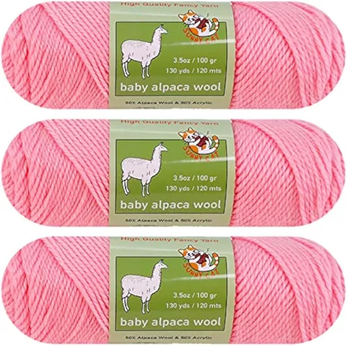 Miniatura 4 de Hilo de mezcla de lana de alpaca para bebé, peso esmerilado, 3 madejas (100 g/cada una) para arte, manualidades, crochet y tejer, marca premium 33