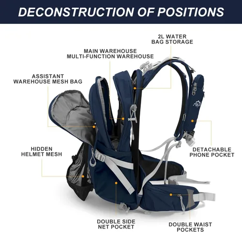 Miniatura 4 de IX INOXTO 20L Hydration Backpack, Waterproof Hiking Internal Frame Backpacks with 2L Hydration Water Bladder and Rain Cover
