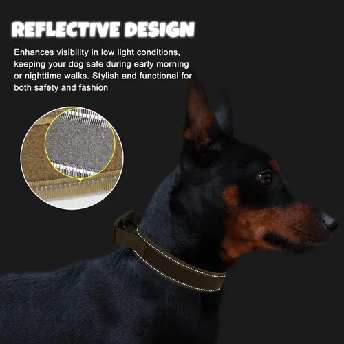 Miniatura 5 de Collar táctico personalizado para perro con parches de nombre y números, collar personalizado resistente con hebilla de cinturón de metal de 2 pines