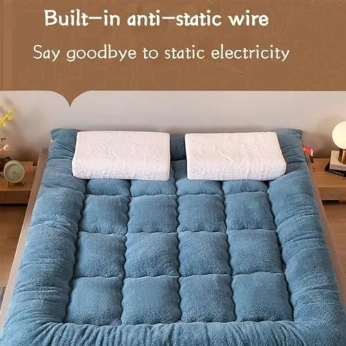 Miniatura 3 de Colchón de futón japonés de felpa gruesa, diseño plegable y enrollable de 4 pulgadas, sofá cama convertible portátil y almohadilla para dormir
