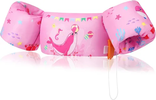 Miniatura 31 de MoKo Chaleco de natación para niños pequeños, flotadores de brazo de natación de 22 a 66 libras, niños y niñas, con dibujos animados, alas de agua