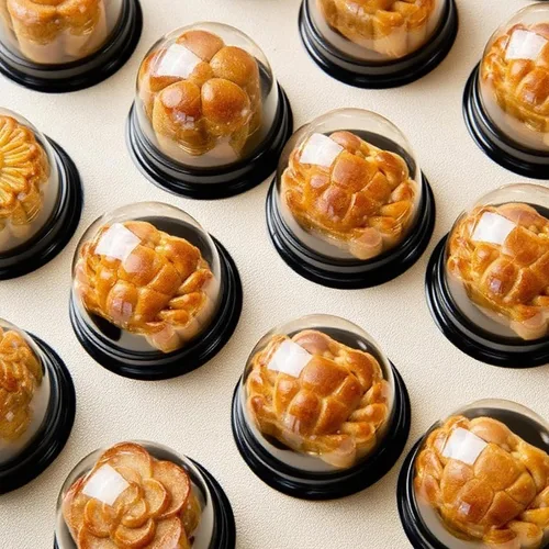 Miniatura 2 de EchoDone Mini cajas de plástico transparente para magdalenas, cúpula de muffins, caja de un solo contenedor, cajas de regalo de boda, cumpleaños
