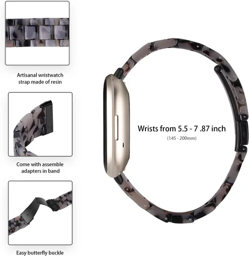 Miniatura 4 de Correa de reloj de resina compatible con Fitbit Versa 4/Sense 2/Versa 3/Sense 1, pulsera brazalete de moda ligera y ajustable de repuesto
