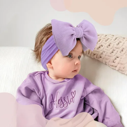Miniatura 3 de YanJie Diademas para bebé, hechas a mano, de nailon, elásticas, con lazos para el pelo, para recién nacidos, niñas, niños pequeños y niños en negro