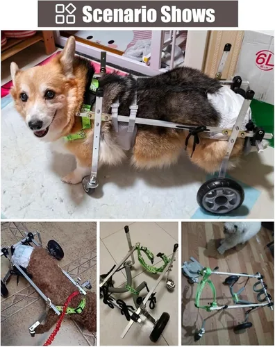 Miniatura 5 de Adjustable Dog Wheelchair for Back Legs - Lightweight Mobility Cart for Injured Dogs, Support for Front & Back Legs, Size S Pet Walker for Enhanced