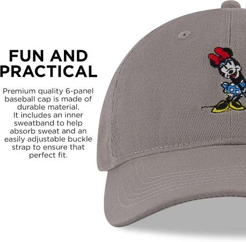 Miniatura 6 de Disney Gorra de béisbol para mujer, gorro ajustable de Minnie Mouse para adultos