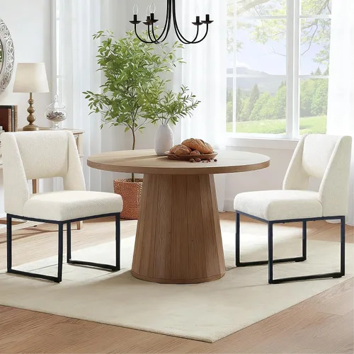 Miniatura 10 de Zesthouse Juego de 6 sillas de comedor modernas de piel sintética, cómodas sillas de cocina marrones con patas de metal inoxidable, sillas laterales