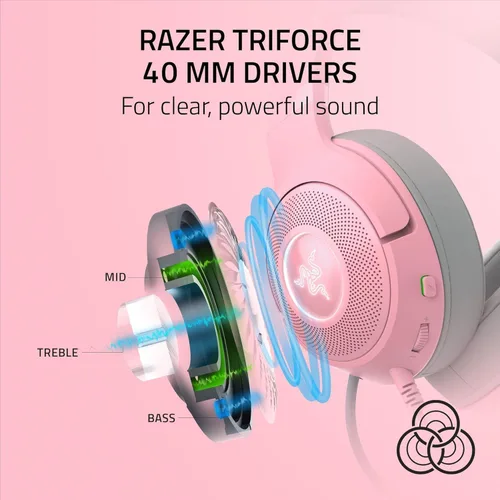 Miniatura 7 de Auriculares Razer Kraken Kitty V2 USB con cable RGB: Orejas Kitty Chroma - Iluminación reactiva para transmisión - Micrófono cardioide HyperClear