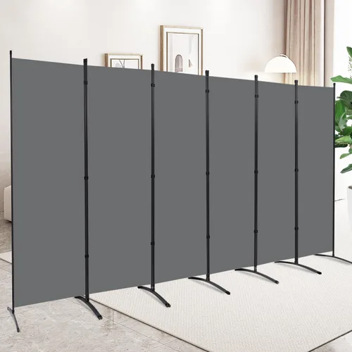 Miniatura 12 de CHOSENM Pantallas plegables de privacidad de 3 paneles, divisor de pared de 6 pies de alto con marco de metal, divisor de habitación independiente
