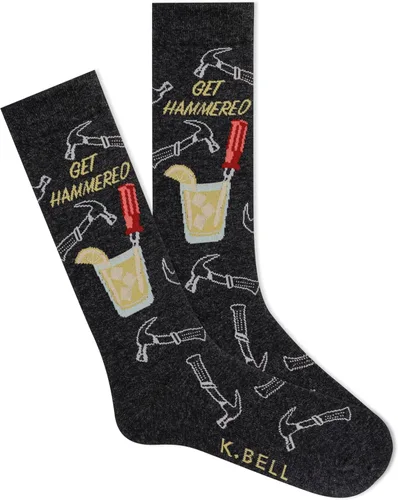 Miniatura 2 de K. Bell Calcetines altos para hombre, bromas divertidas y juegos de palabras, 1 par, regalos geniales y divertidos de la cultura pop