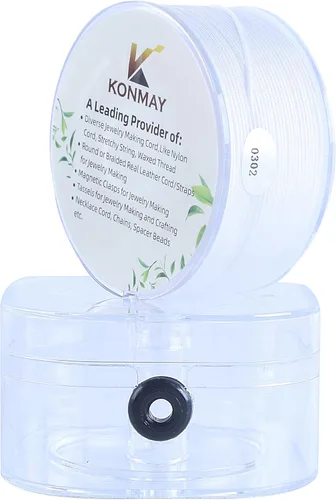 Miniatura 18 de KONMAY - Hilo de nylon negro de 0.6mm con estuche para pulseras, cordón de nailon satinado trenzado de 190 yardas para hacer joyería, encordar