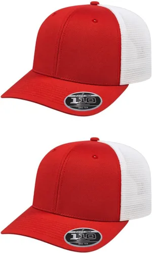 Miniatura 137 de Cap America i8502 Flexfit 110 Premium - Gorra de camionero de perfil medio con 6 paneles de malla trasera con protección UV y cierre ajustable Azul