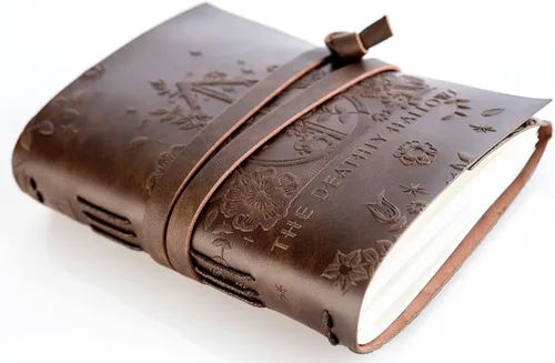 Miniatura 2 de CON*QUEST Conquest Journals Harry Potter Las Reliquias de la Muerte Cuaderno envuelto en cuero, 5"x7", cuero vegano, cubierta en relieve, 240