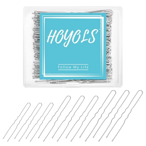 Miniatura 8 de HOYOLS Alfileres de pelo en forma de U, varios tamaños, clips de metal de sujeción segura, diseño prensado con puntas de bola para mujeres y niñas
