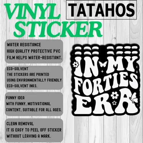 Miniatura 3 de (3Pcs) in My Forties Era Sticker – Waterproof Vinyl Retro Aesthetic Decal for Laptop, Journal, Water Bottle, Mirror – Motivational Gifts for Women