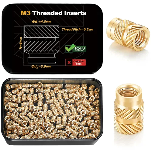 Miniatura 10 de 300 piezas de inserciones roscadas M2 M2.5 para plástico con puntas de ajuste térmico, kit de inserciones de ajuste térmico M2 y M2.5, inserciones