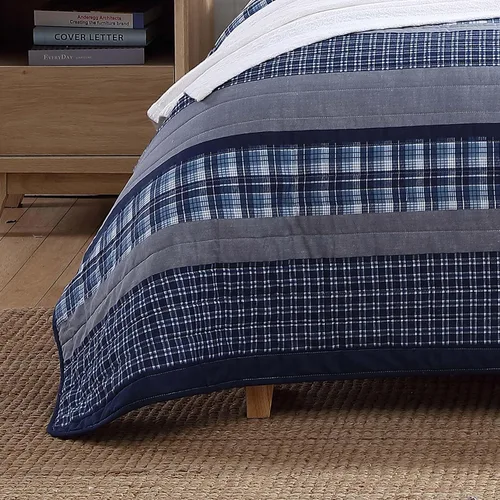 Miniatura 8 de Nautica - Juego de edredón tamaño King, juego de ropa de cama reversible de algodón, decoración del hogar de diseño para todas las estaciones