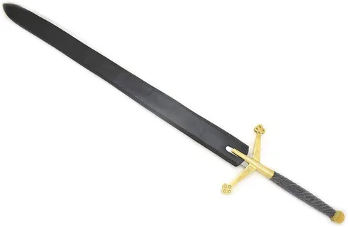 Miniatura 7 de Medieval Warrior Fantasy Claymore - Espada real con funda de cuero negro