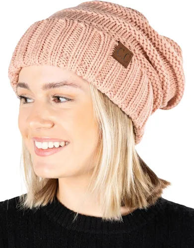 Miniatura 327 de Funky Junque Gorro de moda de punto trenzado de talla extragrande, grueso, abrigado, suave y holgado