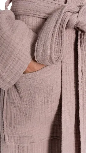 Miniatura 4 de Bata de baño unisex de muselina turca, 100% algodón, suave, absorbente, lavado de ropa natural