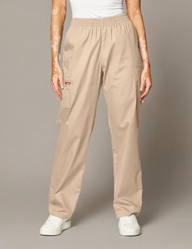 Miniatura 8 de Dickies EDS Signature - Pantalones de uniforme elásticos para mujer con cordón, pantalones de cargo de tiro alto para mujer en popelina cepillada