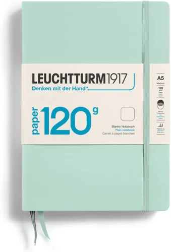 Miniatura 2 de LEUCHTTURM1917 - 120G Edición Especial - Cuaderno Mediano A5 de Tapa Dura Liso (Negro) - 203 Páginas Numeradas con Papel de 120gsm