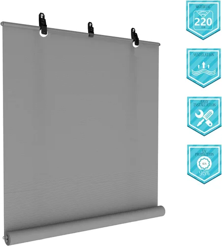 Miniatura 2 de Coarbor - Persianas enrollables para exteriores para el porche, patio, persiana de exterior, persiana enrollable, gris