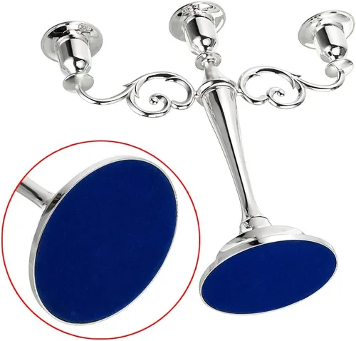 Miniatura 5 de OwnMy Candelabro de metal de 3 brazos, soporte de vela elegante para boda, mesa de comedor, Navidad, fiesta, decoración del hogar (tono plateado)