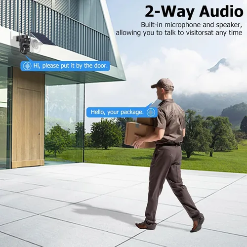 Miniatura 9 de Cámaras de seguridad solar de doble lente inalámbricas para exteriores, WiFi 6 G/2.4G, visión de 360°, panorámica/inclinación, cámara de seguridad