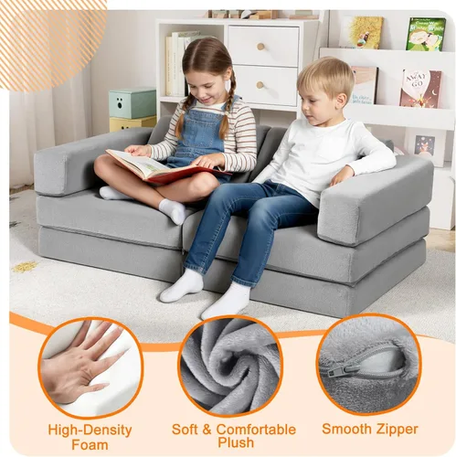 Miniatura 6 de MeMoreCool Sofá modular para niños, juego de sofá de escalada de espuma de 10 piezas para edades de 2 a 6 años, construcción creativa de fortalezas