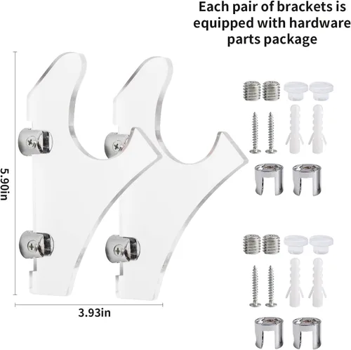 Miniatura 3 de Soporte de pared para sable de luz: acrílico de 0.236 in de grosor, capaz de soportar 30 libras, utilizado para exhibición de sables de luz