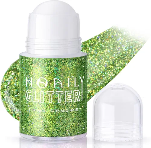 Miniatura 17 de HOSAILY Gel con Purpurina Negro Roll-on para Cara y Cabello, Pintura Facial con Purpurina Holográfica Camaleón que Cambia de Color para Halloween
