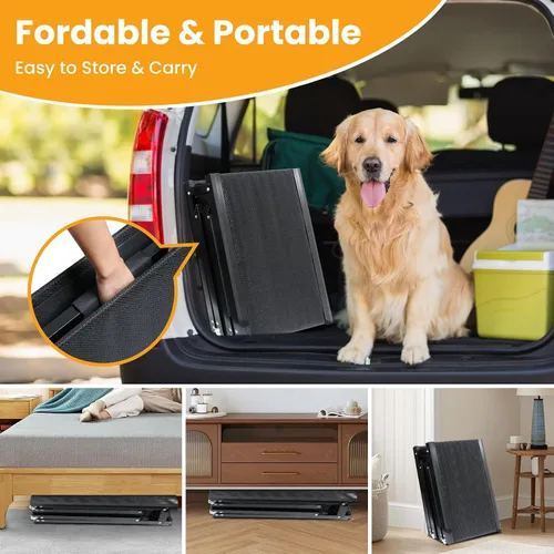 Miniatura 6 de Rampa para perros para automóvil, 71''x 17'' rampa para mascotas para perros grandes con superficie antideslizante, rampas extra largas para perros