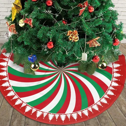 Miniatura 2 de Falda de Árbol de Navidad con Diseño de Dulces en Remolino de 36 Pulgadas, Alfombra de Árbol de Navidad, Decoración de Fiesta Navideña de Invierno 7