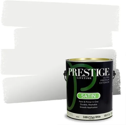 Miniatura 15 de Prestige Paints - Pintura y sellador 2 en 1 para exteriores, 1 galón, plana, similar a Sherwin Williams Snowfall, P100-P-SW6000