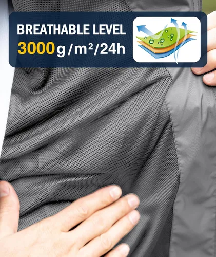 Miniatura 19 de SWISSWELL Chaqueta impermeable para hombre, rompevientos, ligera con capucha para uso diario casual