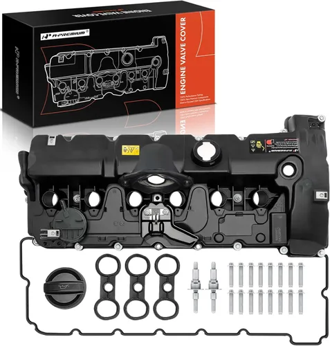 A-Premium Cubierta de Válvula del Motor – Compatible con Vehículos BMW – 2.5L, 3.0L - 125i, 128i, 130i, 323i, 328i, 525i, 528i, 530i, X3, X5, Z4 -