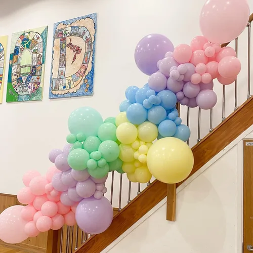 Miniatura 8 de Globos pastel de 12 pulgadas, 35 globos de arcoíris pastel multicolor, juego de globos de confeti de color macarrón y dorado para niñas, Pascua, Oro