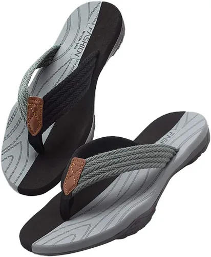 Husmeu Sandalias de verano para hombre, sandalias de playa para hombre, antideslizantes, cómodas, con soporte de arco, sandalias de tanga, zapatos