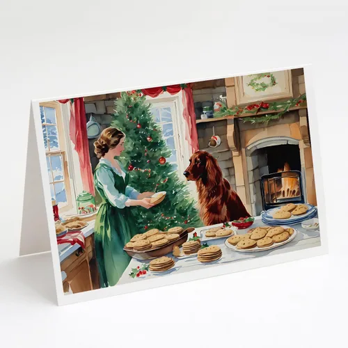 Miniatura 136 de Caroline's Treasures DAC3884GCA7P Paquete de 8 tarjetas en blanco de Navidad con galletas de husky siberiano Tarjetas de felicitación con sobres