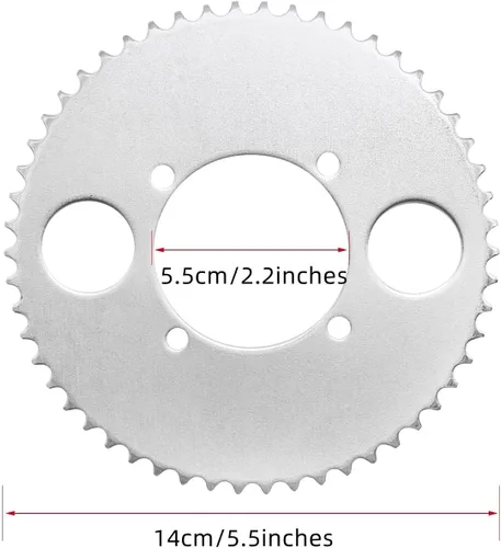 Miniatura 3 de Piñón de transmisión trasera T8F de 54 dientes con cadena T8F de 116 eslabones y kits de eslabón maestro para motor de 2 tiempos de 47cc 49cc, mini