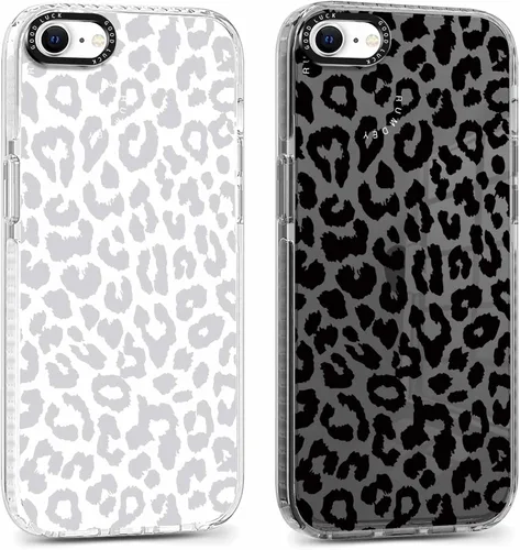 Miniatura 66 de Pack de 2 Fundas con Estampado de Guepardo para Apple iPhone 13 / iPhone 14 de 6.1 Pulgadas, Funda Transparente Linda Coquette con Patrones